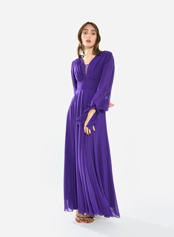 هاوس اوف مودا فستان طويل شيفون بليسيه